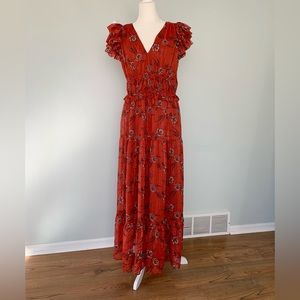 Ann Taylor Maxi Dress - gorgeous burnt red